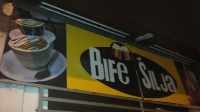 Reklamna tabla, pocinkovan lim - Firma: Bife Šilja - Lokacija: Beograd