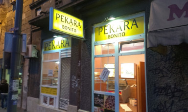 Svetleća konzola i prozorska grafika - Pekara - Lokacija: Beograd